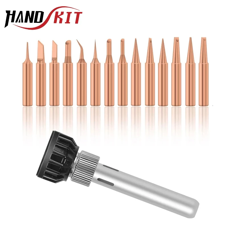 15 Pcs Soldering Tip Pure Copper Solder Iron Tip 900M Tip for Soldering Rework Station for 936, 937, 938, 969, 858