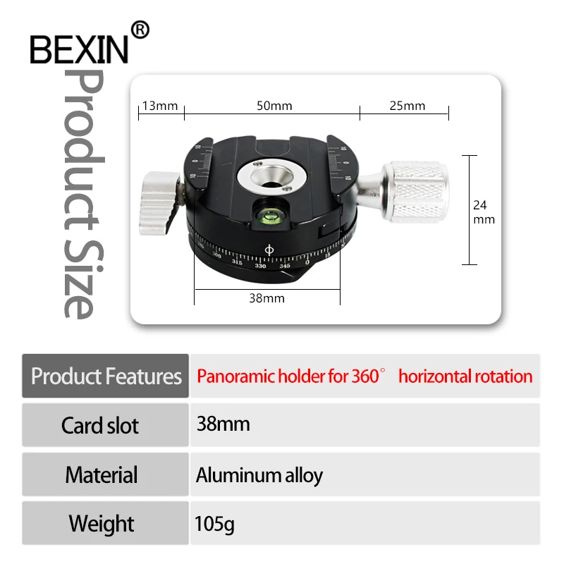 Mini braçadeira para câmera, grampo de liberação rápida dslr, clipe de montagem de placa, braçadeira giratória panorâmica para adaptador arce