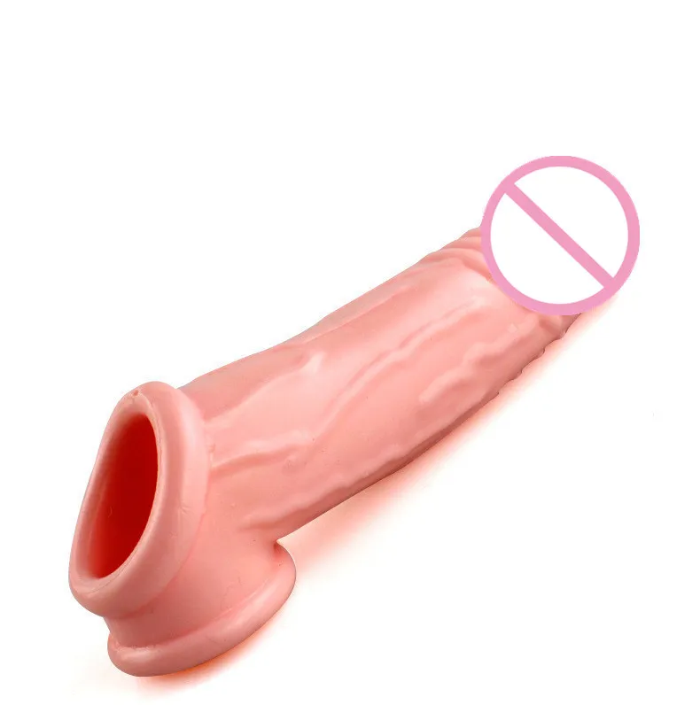 2 Style Male Dildos Condom Reusable Delay Ejaculation Peni Rings Silicone Male Dick Extender for Men Enhance Sexual Ability Toys