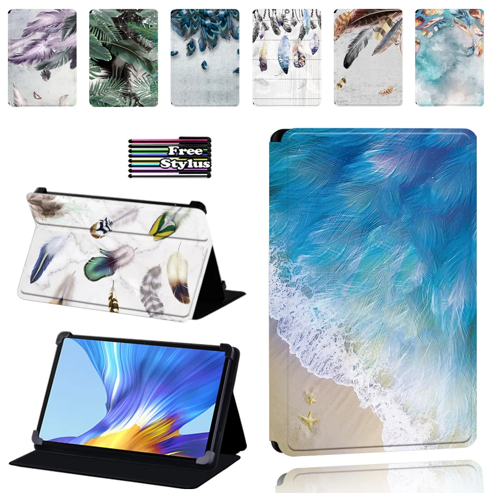 

Feather Pattern Case for Huawei MatePad T8/Pro 10.8"/Enjoy Tablet 2 / Honor V6 Tablet Foldable Stand Case Cover + Pen