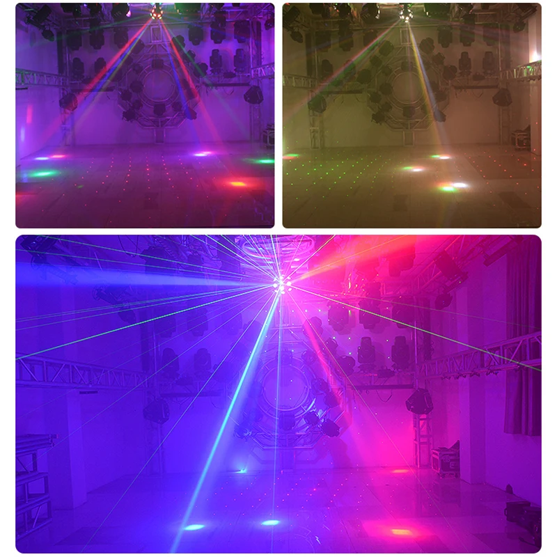 18x12w RGBW 4in1 Moving Head Beam Light DMX RG Laser Effects Stage Lighting for DJ Disco Halloween Christmas Holiday Party