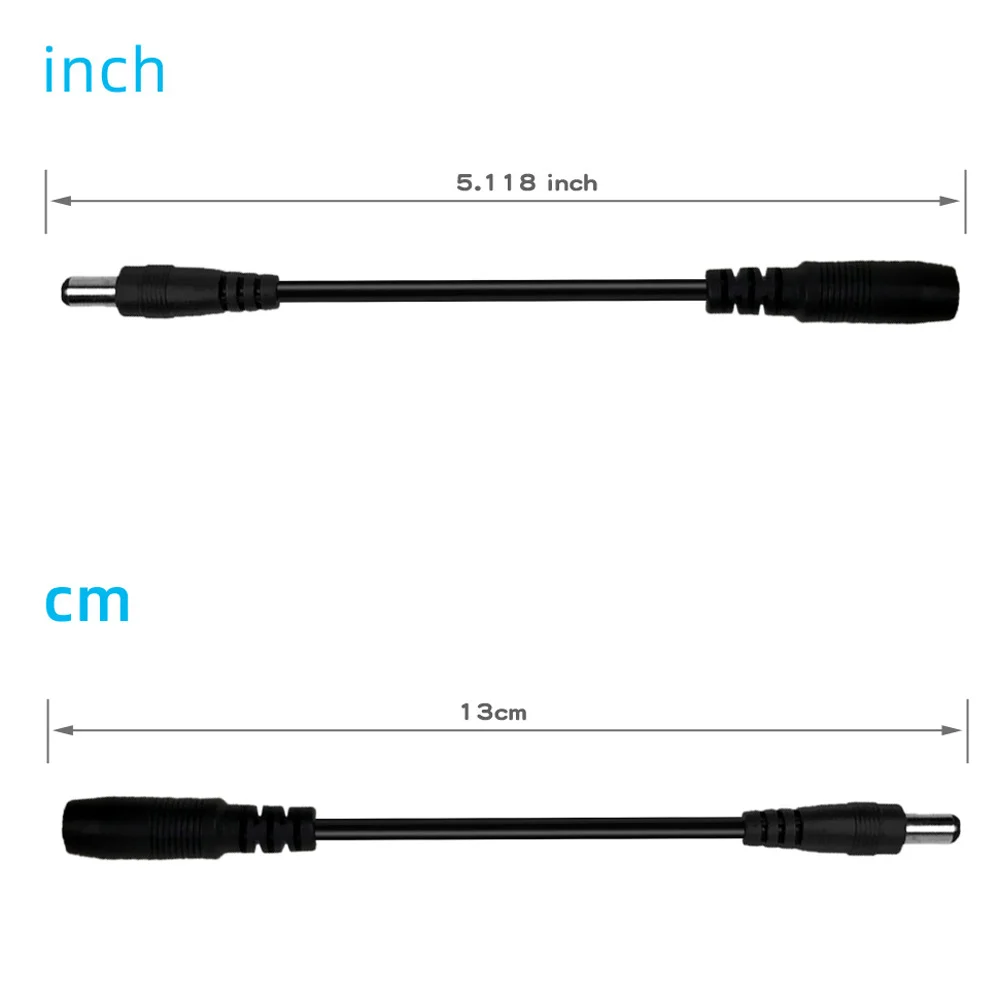 2 4 6 8 10 piezas 5,5 x 2,1 mm Convertidor de polaridad inversa Cablepower Cable para accesorios de pedal de guitarra eléctrica