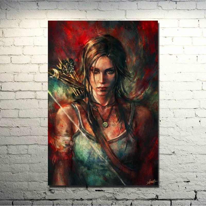 Tomb Raider Lara Croft Game, Print Art Canvas Poster, Living Room Decor, Home Wall Picture