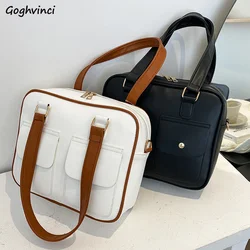 College Preppy borse a tracolla donna Ins studenti di moda tasche multiple tasche pratiche cartelle Vintage delicata pelle avanzata