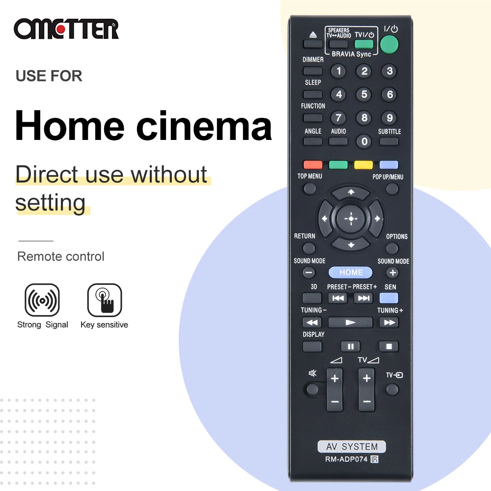 Controle Remoto Home Theater System, Adequado para Sony RM-ADP074, RM-ADP072, BDV-E290, BDV-N990W, BDV-E190, HBD-N990W,