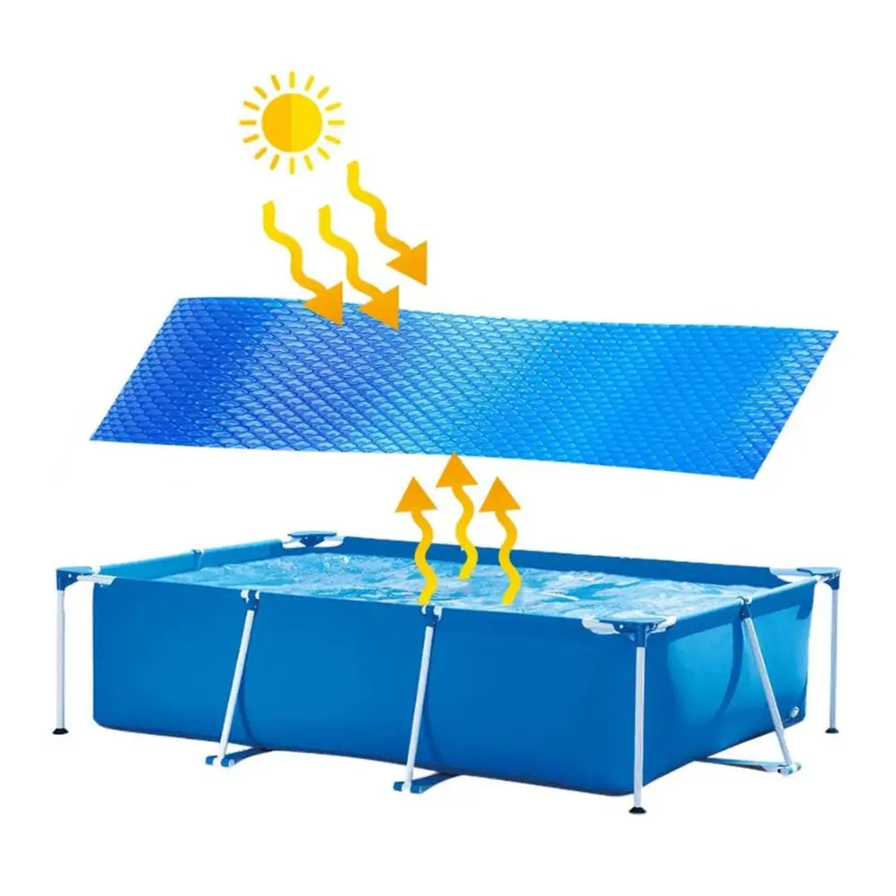 Lona Solar Rectangular para Piscina, cubierta de protección, película de aislamiento térmico, accesorios para interior y exterior