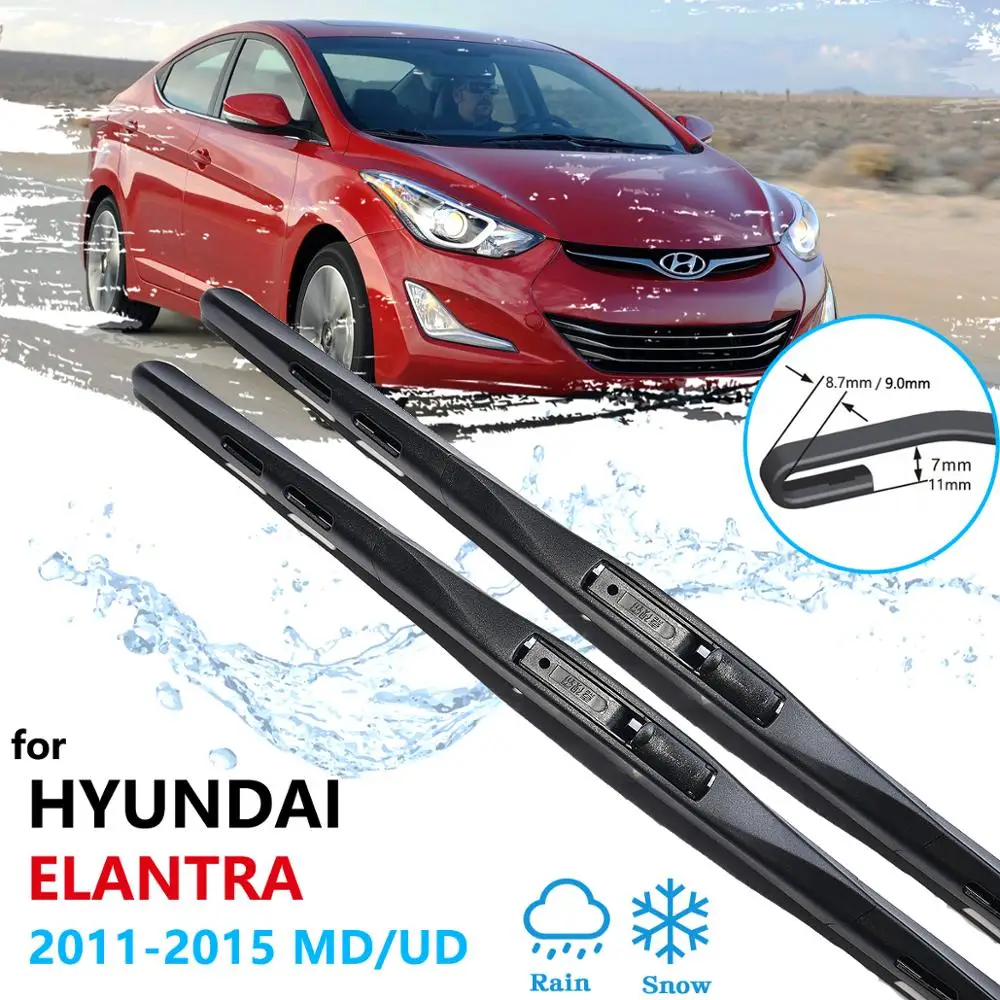 for Hyundai Elantra 2011 2012 2013 2014 2015 MD UD Avante Car Wiper Blade Windscreen Windshield Wipers Car Accessories J U Hook