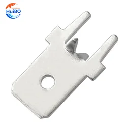 50pcs/100pcs 6.3 lug straight Insert Solder Terminals 6.3mm Copper Male Crimp PCB Block Board Terminals PCB welding sheet