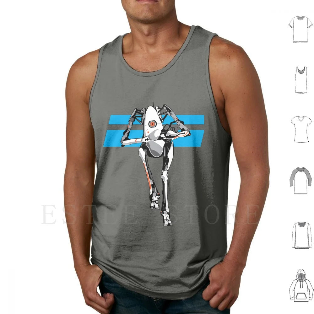 Portal 2-Tall Robot Tank Tops Vest Robot Portal Portals Portal 2 Video Game Game Futuristic