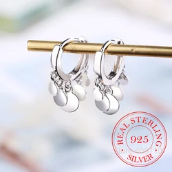 Real 925 Sterling Silver Earrings For Women Five-pointed Star Tassel Earrings Hoops Zircon Korean Gold Jewelry Pendientes