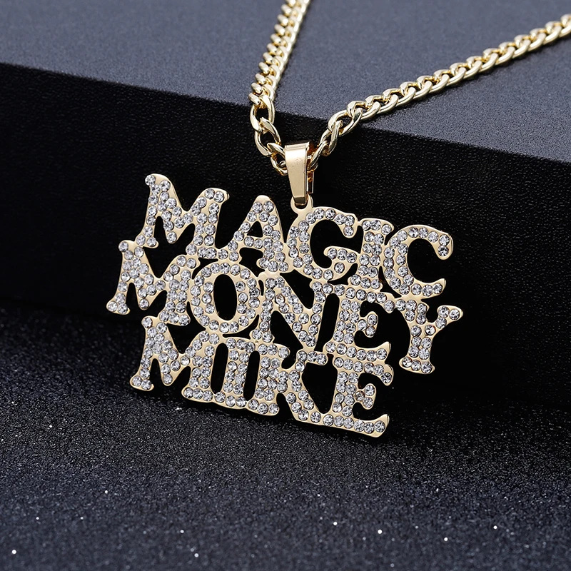Custom Name Women Hip Hop Iced Out Necklaces For Men Charms Pendants With Gold Stainless Steel Necklace Cuban Link Chain Jewelry