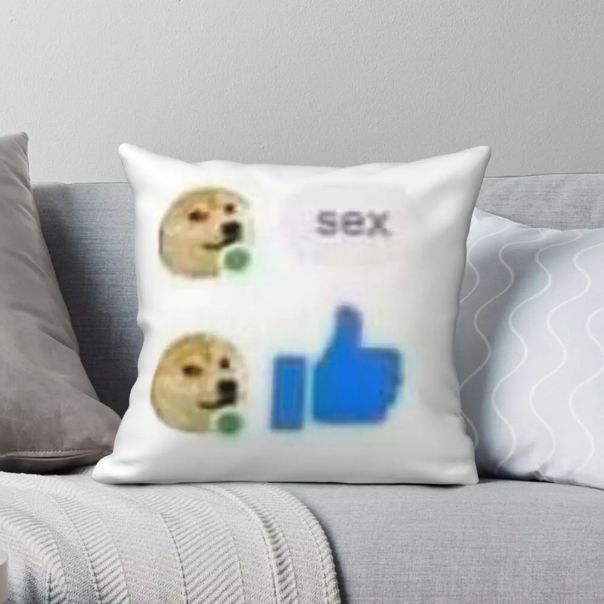 Doge-funda de almohada cuadrada de poliéster, lino y terciopelo, decoración con cremallera, para coche