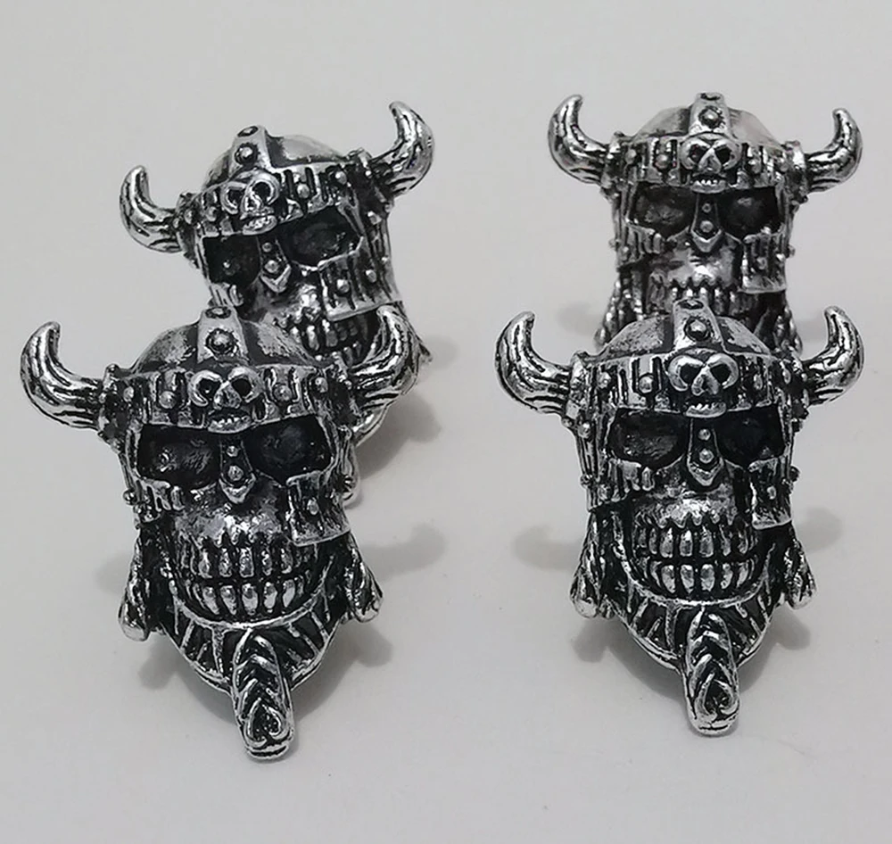 الجمجمة المحارب خوذة فايكنغ رون الشعر Dreadlock اللحية الخرز المفاتيح الاكسسوارات دلاية مجوهرات قلادة Paracord سكين الخرز