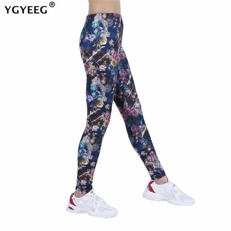 

YGYEEG Woman Push Up Leggings Fitness Pants High Waist Sport Star Flower Pattern Workout Ladies Ankle-Length Knitted XXL Bottom