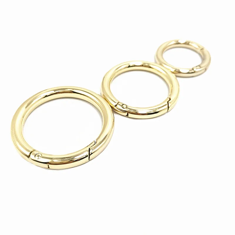 20 Pcs Golden Zinc Alloy Plated Gate Spring O-Ring Buckles Clips Carabiner Purses Handbags Round Push Trigger Snap Hook Carabine