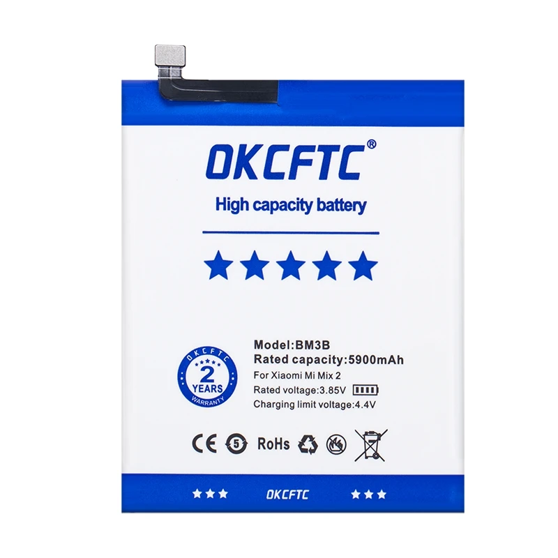 Original OKCFTC Battery for Xiaomi MIX2 MIX2S BM3B 5900mAh High-capacity Version Li-Polymer Replacement Bateria with Tools Gifts