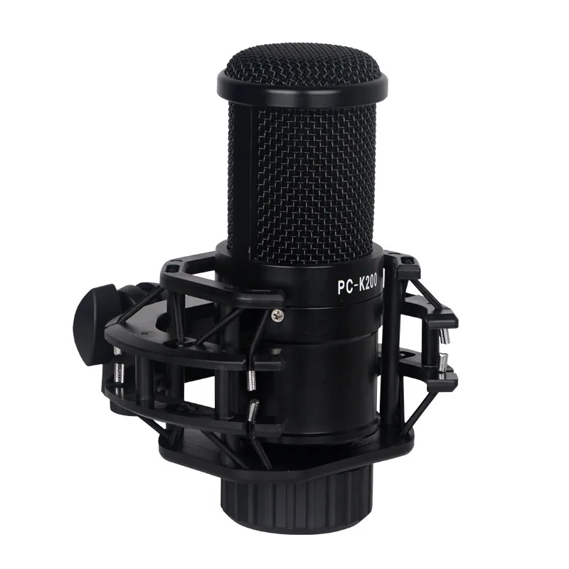 Metal Professional Condenser Microphone With Shock Mount Suitable For Computer Game Streaming Studio YouTube