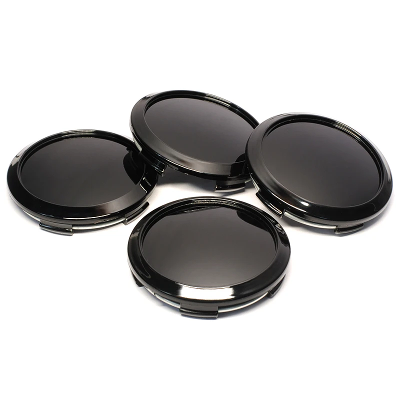 Tapas de centro de rueda de coche, insignia de coche, emblema trasero de 64MM(60mm), color negro y plateado, 4 unidades por lote