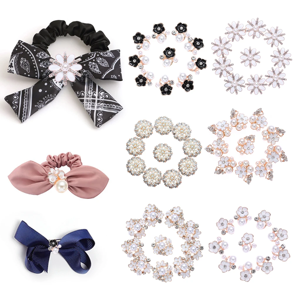 10Pcs various flat back Diy jewelry Accessories diamond Alloy  Imitation pearls Base Settings Handmade Fitting Wholesale