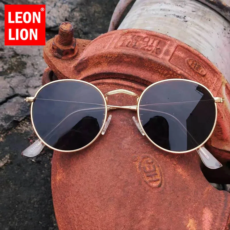 LeonLion High Quality Retro Sunglasses Women 2023 Small Oval  Eyewear for Women/Men Mirror Eyeglasses Women Retro Oculos De Sol