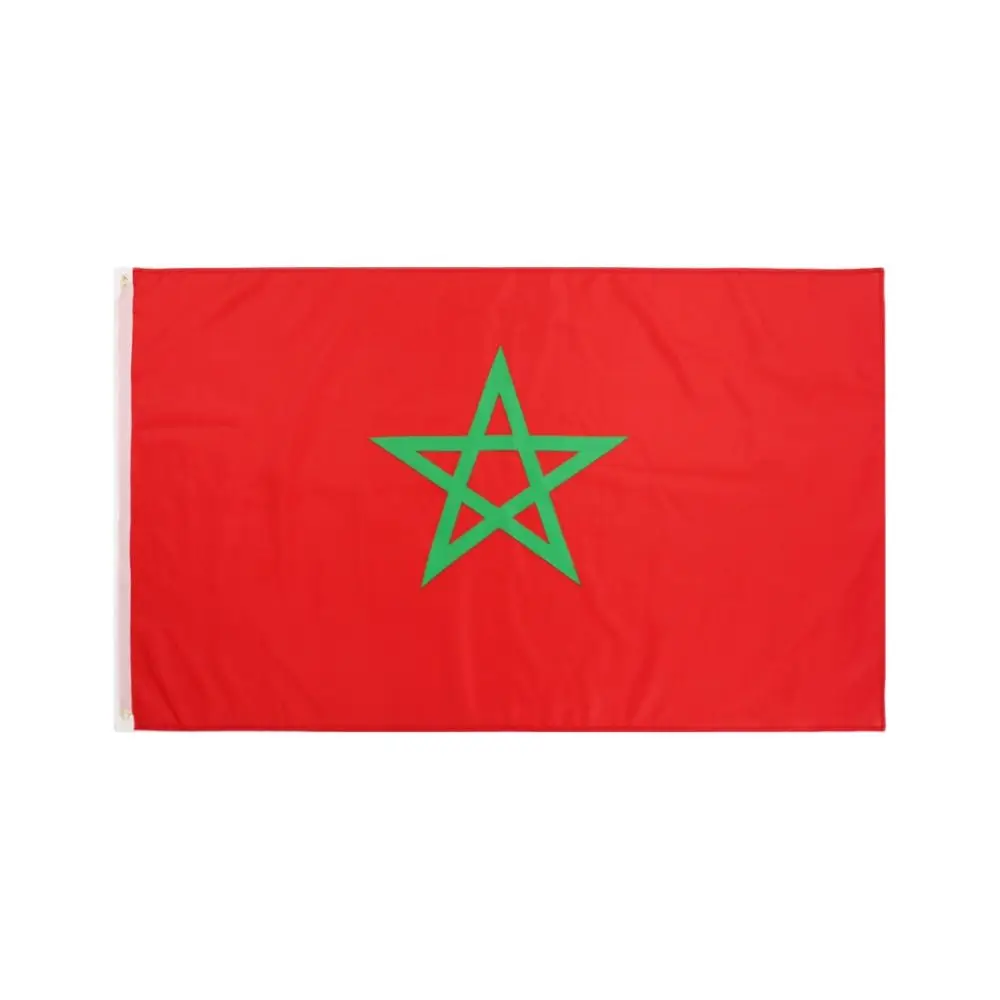 3X5 Ft drapeau maroc bandera marruecos Morocco Maroc Moroccan Flag with Brass Grommets for Decor