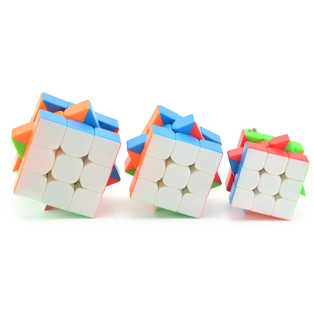 Mini Frosted Magic Cube Keychain MoYu  Mofangjiaoshi 3.5cm Magic Cube KeyChain 3x3x3 Professional Educational toys Puzzle