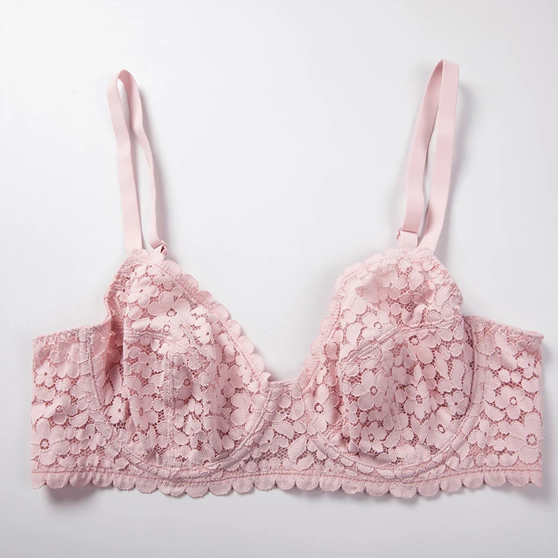 DOBREVA Damski biustonosz plus size Minimizer Seksowny koronkowy biustonosz z pełnym pokryciem Bralette bez podszewki na fiszbinach