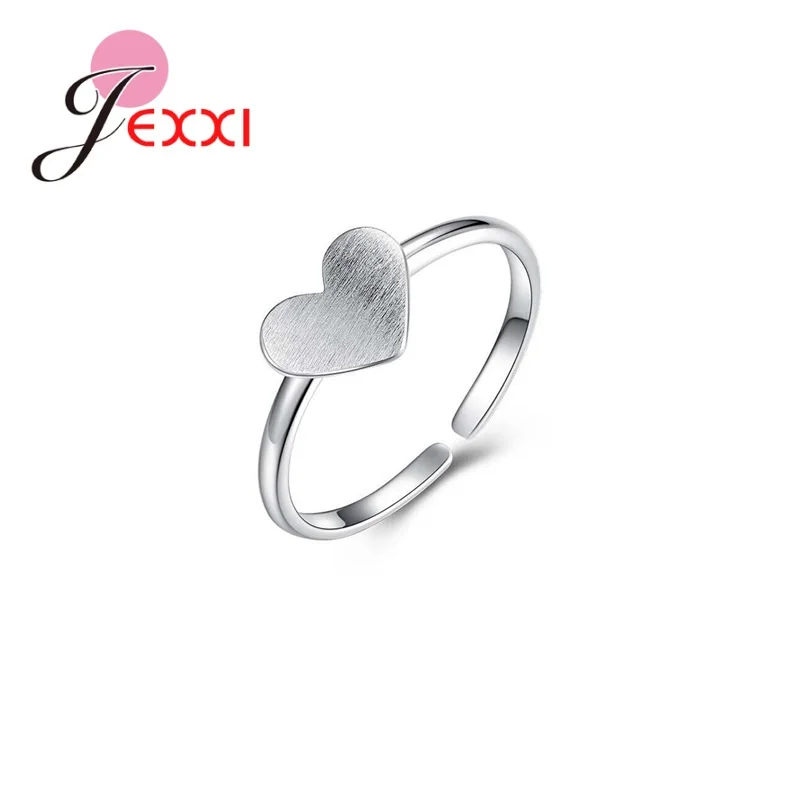 

Real 100% 925 Sterling Silver Color Color Elegant Small Heart Finger Rings For Women Christmas Ring Jewelry Gift For Girls