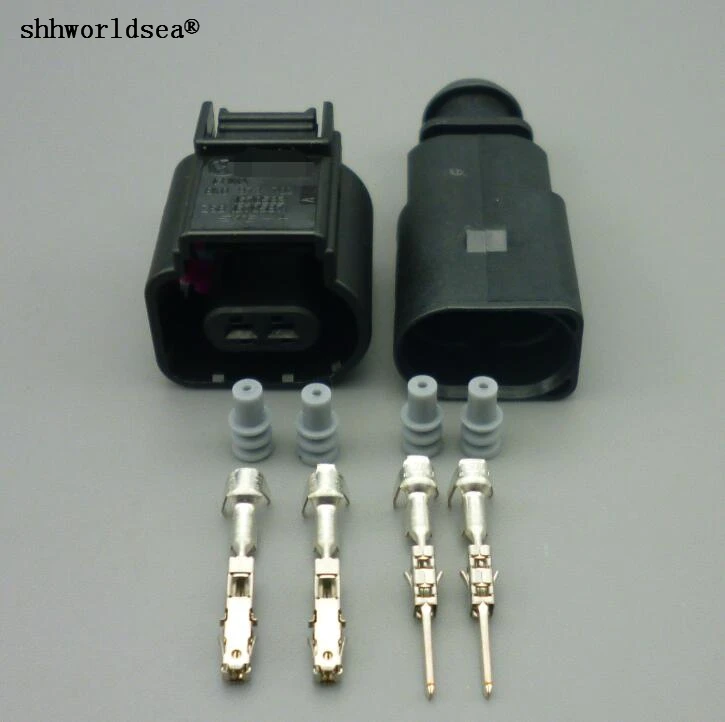 shhworldsea 2 Hole male female 8K0 973 702 Auto Water Temperature Car Air Temperature Sensor Plug Female Connector For VW Audi
