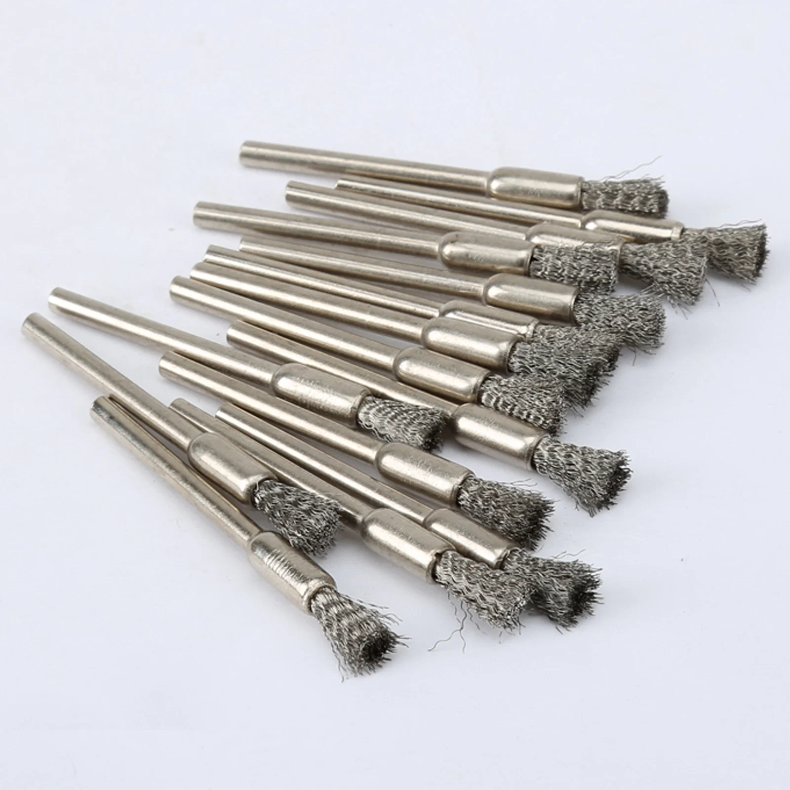 15Pcs 5Mm Stainless Steel Sikat Kawat Polishing Roda Sikat untuk Dremel Alat Putar Polish Body Aksesoris untuk bor