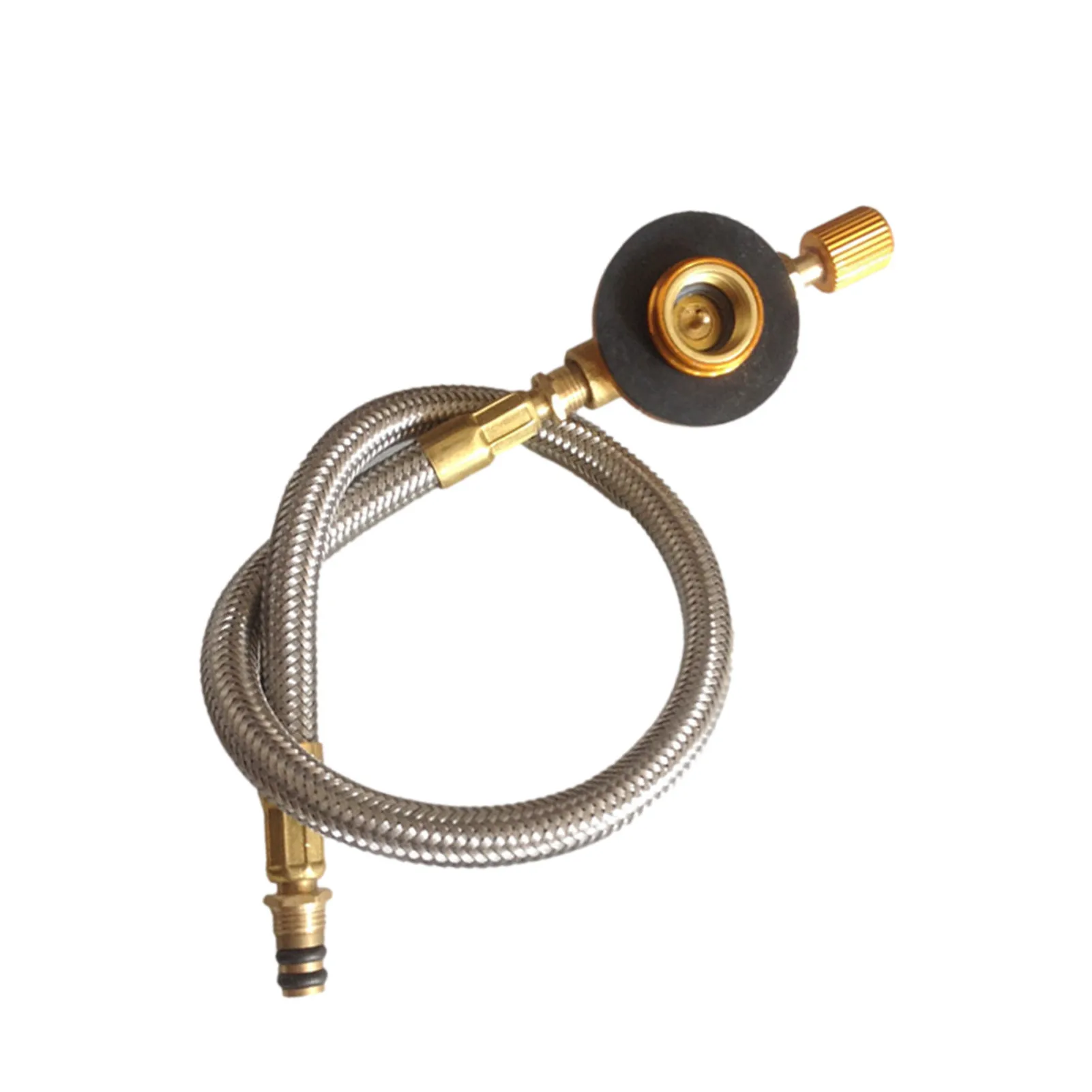 Outdoor Gas Stove Pipe Valve Stainless Steel Braided Hose Stove Burner Adapter Valve Connector For Camping Stove Amiable