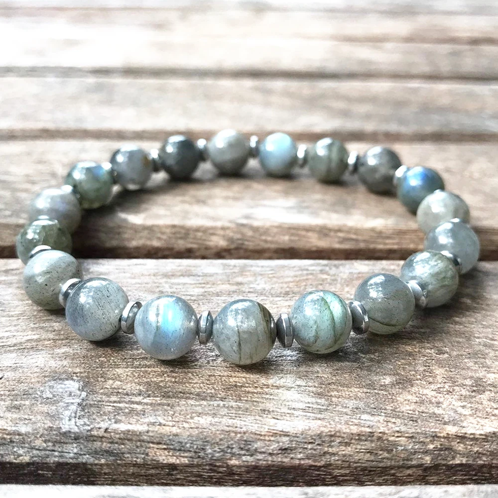 MG0905 New Design 8 mm AA Grade Labradorite Bracelet Trendy Quality Energy Power Bracelet Crown Chakra Bracelet