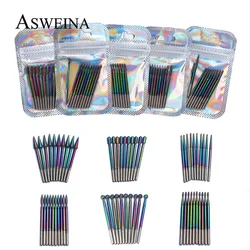 10pc Rainbow Diamond Milling Cutter Set Nail Drill Bits Manicure Cuticle Burr for Manicure Pedicure Electric Nails Accessories