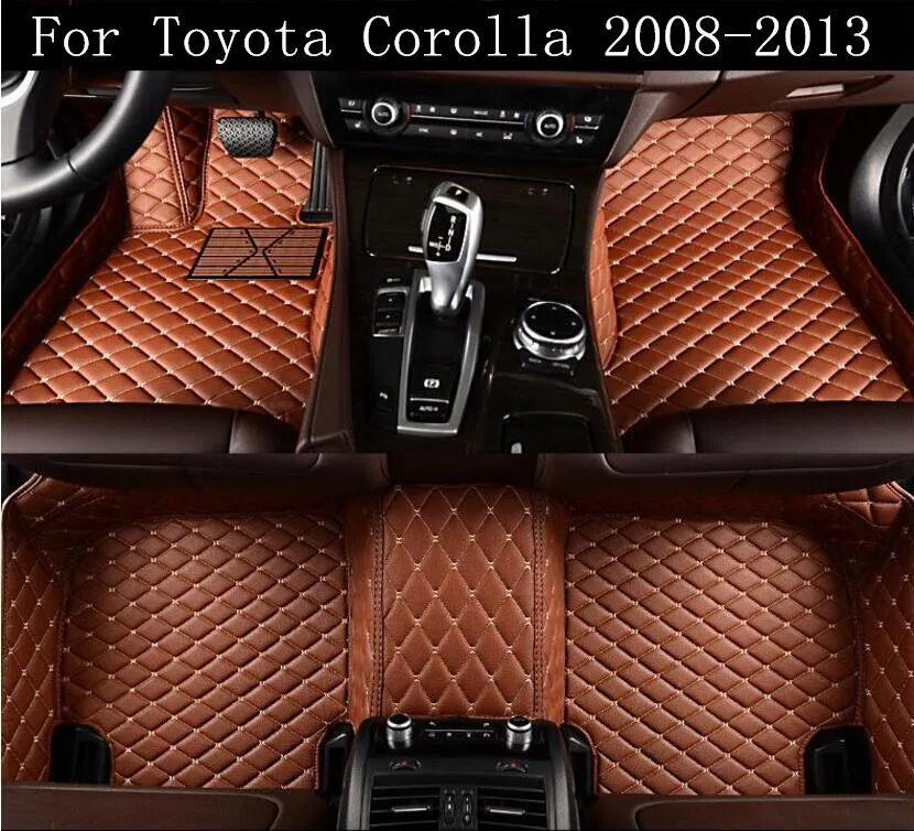 Car 3D Luxury Leather Car Floor Mats Fits For Toyota Corolla 2008 2009 2010 2011 2012 2013 EMS Free shipping