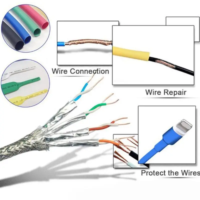 5meter 2:1 Black 1 2 3 5 6 8 10mm Diameter Heat Shrink Heatshrink Tubing Tube Sleeving Wrap Wire Sell DIY Connector Repair