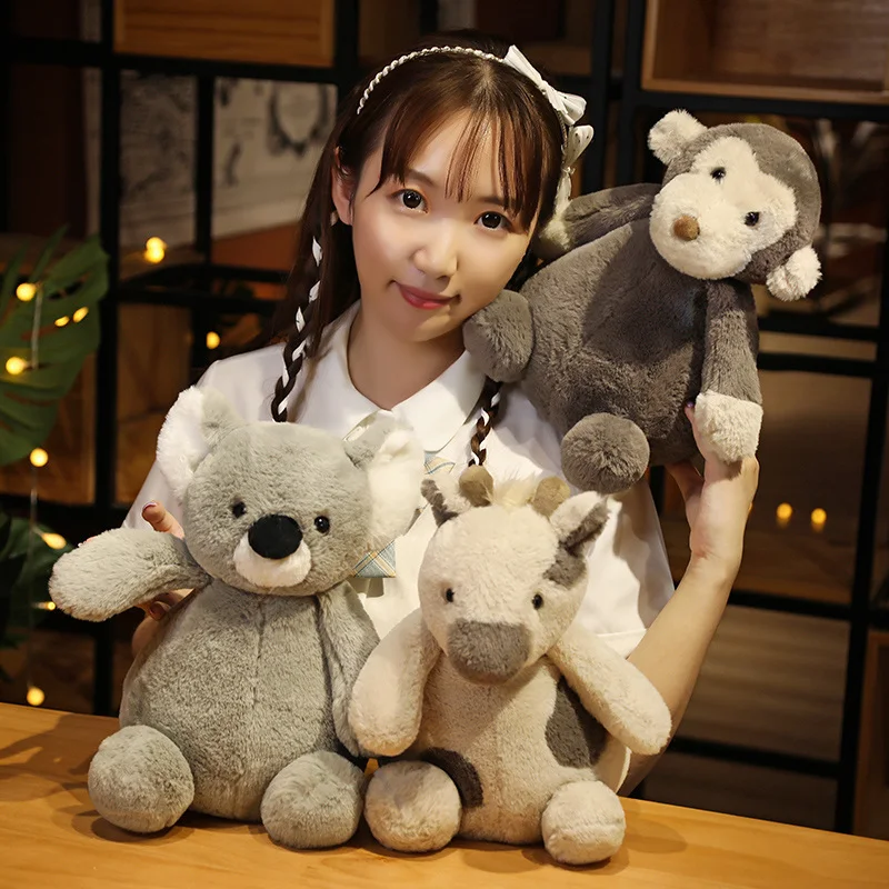 

1PC 25/35cm Cute Animals Plush Toys Lovely Monkey Penguin Dinosaur Koala Rabbit Plushie Dolls Comfortable for Girls