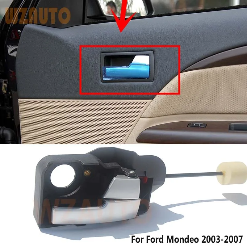 Front Car Door inside Handle Interior Chrome Door Handle and Cable For Ford Mondeo 2003 2004 2005 2006 2007