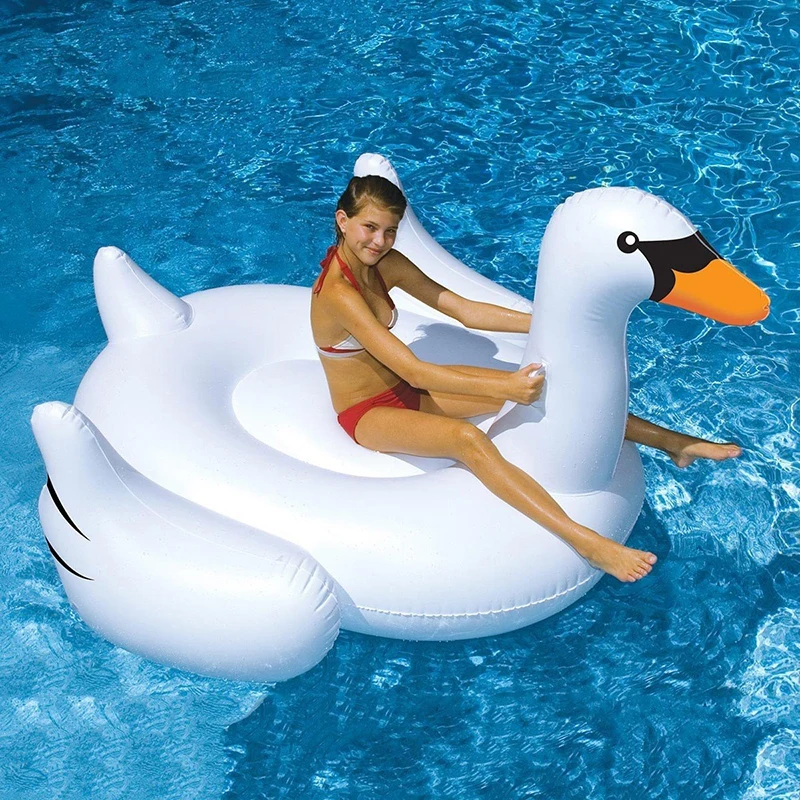 150cm Inflatable Gaint Swan Pool Float Giant Swimming Ring Summer Water Mattress Bed Party Toys For Adults Kids