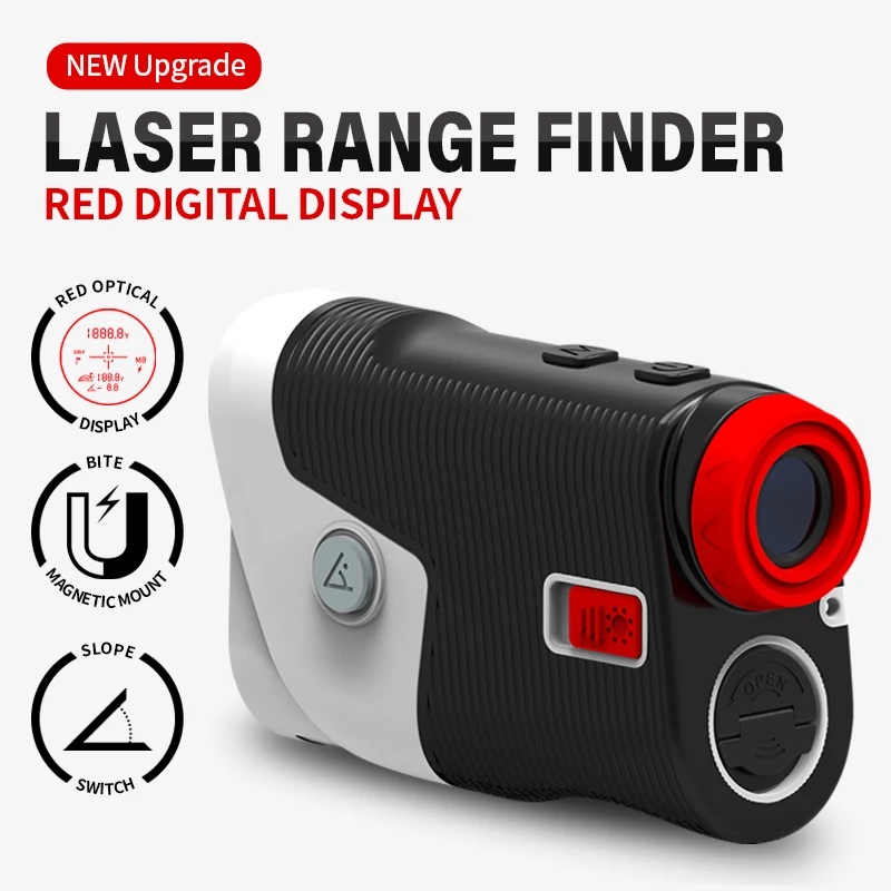 2021NEW 800m Golf telemetro Laser telescopio caccia pendenza regolata Flag-Lock vibrazione misuratore di distanza laser display rosso