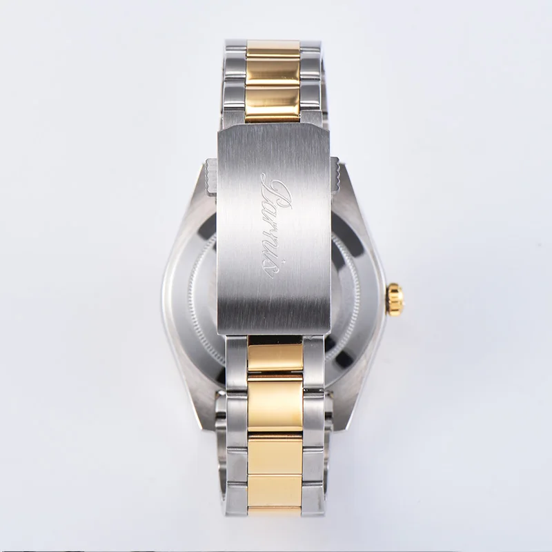 Fashion Parnis 40mm Gold Bezel Mechanical Automatic Men Watch Miyota 8215 Sapphire Stainless Steel Luxury Watches reloj hombre