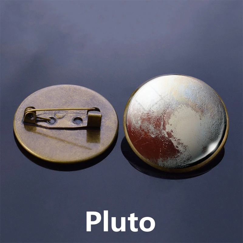 Planetary Nebula Brooch Solar System Milky Way Pin Space Earth Moon Sun Mars Art Picture Glass Dome Badge Accessories