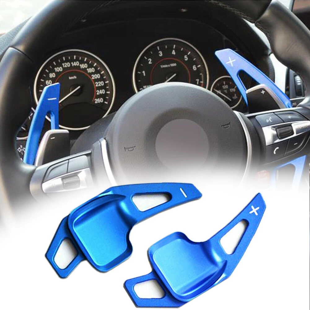 

2Pcs Car Steering Wheel Paddle Shifters Kits Blue Aluminum Shift Extensions For BMW 3 4 5 6 Series F10 F30 i8 Accessories