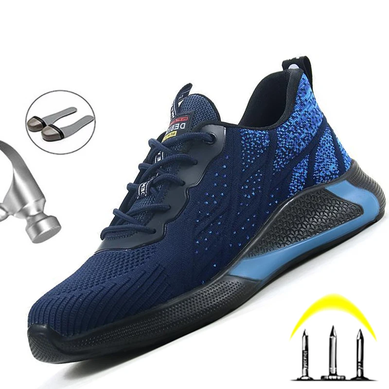 

Safety Shoes Men Sneaker Steel Toe Work Shoes Male Indestructible Shoes Puncture-Proof Work Sneakers Security Protective Shoes