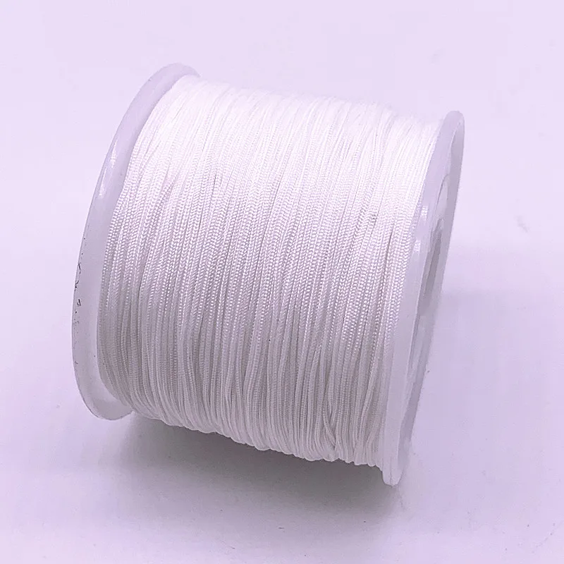 

0.4-1.5mm 10Meters/lot White Nylon Cord Thread Chinese Knot Macrame Cord Bracelet Braided String DIY Tassels Beading Thread