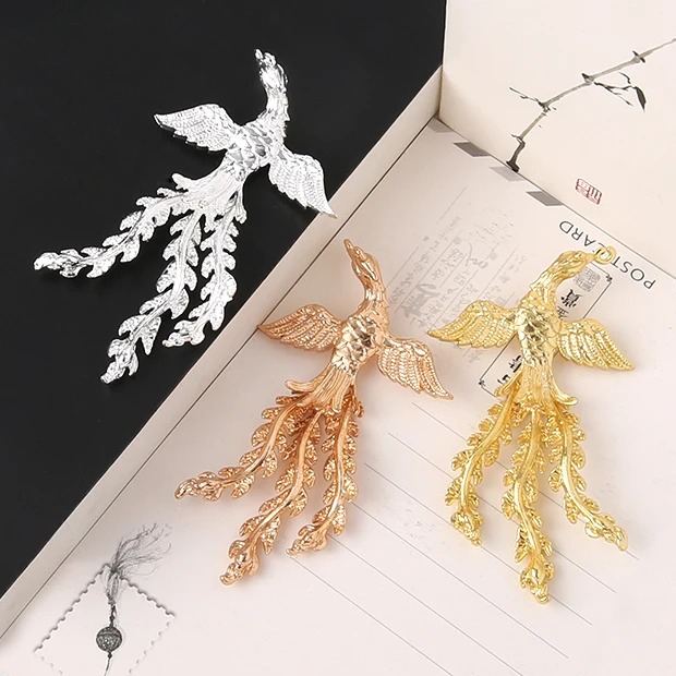 3pcs Gold /Silver Plated Alloy Phoenix Pendant Accessories For Jewelry Making DIY Findings