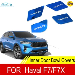 Car Interior Door Handle Bowl Trim Cover Sticker  Decoration Control Panel Auto Accessories  For Haval F7 F7x Stainless Steel