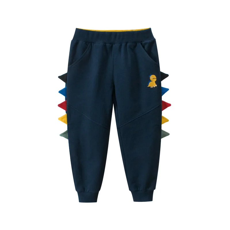 Kids Boys Girls Trousers Dinosaur Cartoon 100% Cotton Children Spring Autumn Sport Long Pants Sweatpants 1 2 3 4 5 6 7 8 9 Years