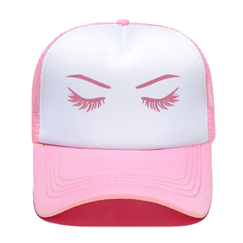 New Eye lashes Sleepy Print Casual Baseball Cap Funny Men Women Parent-child Hats Mesh Visor Outdoor Sun Hat Adjustable Caps