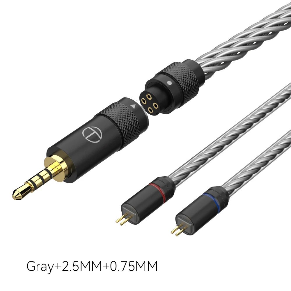TRN T2 Pro16 Core Oortelefoon Verzilverd HIFI Upgrade Kabel 2.5 5-pin/3.5/4.4/Type C 5-pin/QDC//MMCX/0.75/0.78