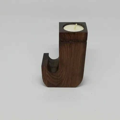 Marple's Wood Decorative Letter J Candle holder